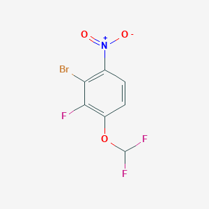 molecular formula C7H3BrF3NO3 B1459747 1-Bromo-3-difluoromethoxy-2-fluoro-6-nitrobenzene CAS No. 1805525-05-6