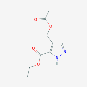 molecular formula C9H12N2O4 B14597513 1H-Pyrazole-3-carboxylic acid, 4-[(acetyloxy)methyl]-, ethyl ester CAS No. 60659-21-4