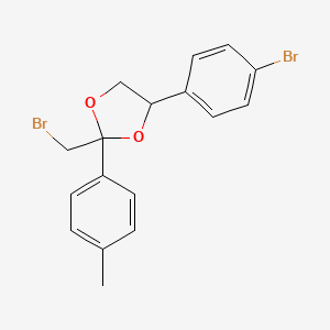 molecular formula C17H16Br2O2 B14597550 2-(Bromomethyl)-4-(4-bromophenyl)-2-(4-methylphenyl)-1,3-dioxolane CAS No. 59365-42-3