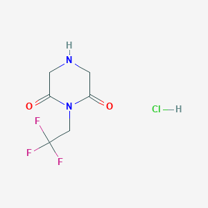 molecular formula C6H8ClF3N2O2 B1459756 1-(2,2,2-Trifluoroethyl)piperazine-2,6-dione hydrochloride CAS No. 1422344-02-2