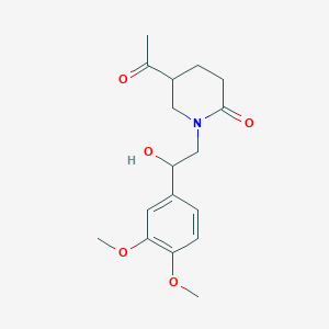 molecular formula C17H23NO5 B14597588 5-Acetyl-1-[2-(3,4-dimethoxyphenyl)-2-hydroxyethyl]piperidin-2-one CAS No. 59033-13-5