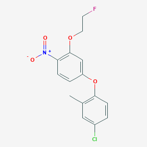 molecular formula C15H13ClFNO4 B14597620 4-Chloro-1-[3-(2-fluoroethoxy)-4-nitrophenoxy]-2-methylbenzene CAS No. 60775-34-0