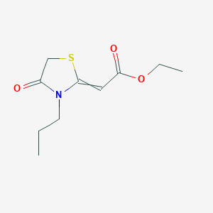 molecular formula C10H15NO3S B14597621 Ethyl (4-oxo-3-propyl-1,3-thiazolidin-2-ylidene)acetate CAS No. 61122-98-3