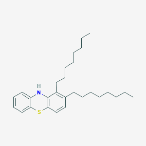 molecular formula C28H41NS B14597627 1,2-Dioctyl-10H-phenothiazine CAS No. 60029-65-4