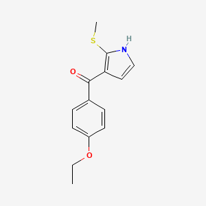 molecular formula C14H15NO2S B14597628 Methanone, (4-ethoxyphenyl)[2-(methylthio)-1H-pyrrol-3-yl]- CAS No. 61201-11-4