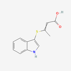 molecular formula C12H11NO2S B14597636 3-[(1H-Indol-3-yl)sulfanyl]but-2-enoic acid CAS No. 61164-49-6