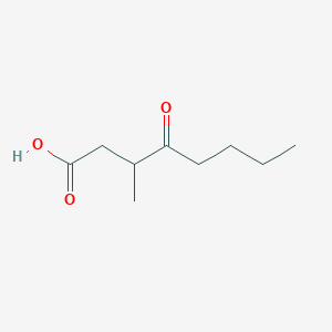 molecular formula C9H16O3 B14597646 Octanoic acid, 3-methyl-4-oxo- CAS No. 59086-42-9