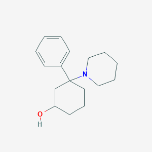 molecular formula C17H25NO B14597649 3-phenyl-3-piperidinocyclohexanol (TMS) CAS No. 60756-95-8