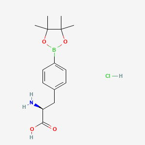 molecular formula C15H23BClNO4 B1459765 (S)-2-Amino-3-(4-(4,4,5,5-tetramethyl-1,3,2-dioxaborolan-2-yl)phenyl)propanoic acid hydrochloride CAS No. 1060765-21-0