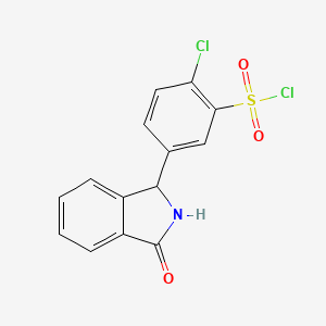 molecular formula C14H9Cl2NO3S B1459766 2-氯-5-(3-氧代异吲哚林-1-基)苯-1-磺酰氯 CAS No. 82875-50-1