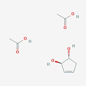 acetic acid;(1R,2R)-cyclopent-3-ene-1,2-diol