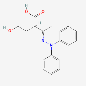 3-(Diphenylhydrazinylidene)-2-(2-hydroxyethyl)butanoic acid