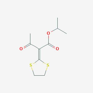 molecular formula C10H14O3S2 B14597810 Propan-2-yl 2-(1,3-dithiolan-2-ylidene)-3-oxobutanoate CAS No. 59240-77-6