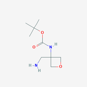 molecular formula C9H18N2O3 B1459782 tert-butyl N-[3-(aminomethyl)oxetan-3-yl]carbamate CAS No. 1802048-96-9
