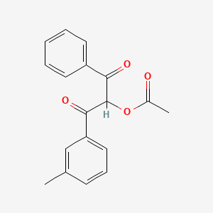 molecular formula C18H16O4 B14597838 1-(3-Methylphenyl)-1,3-dioxo-3-phenylpropan-2-yl acetate CAS No. 60615-29-4