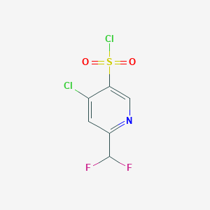 molecular formula C6H3Cl2F2NO2S B1459787 4-Chloro-6-(difluoromethyl)pyridine-3-sulfonyl chloride CAS No. 1804707-00-3