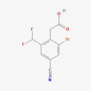 molecular formula C10H6BrF2NO2 B1459790 2-[2-Bromo-4-cyano-6-(difluoromethyl)phenyl]acetic acid CAS No. 1807013-10-0