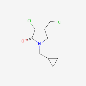 molecular formula C9H13Cl2NO B14597901 3-Chloro-4-(chloromethyl)-1-(cyclopropylmethyl)pyrrolidin-2-one CAS No. 61213-18-1