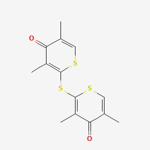 4H-Thiopyran-4-one, 2,2'-thiobis[3,5-dimethyl-