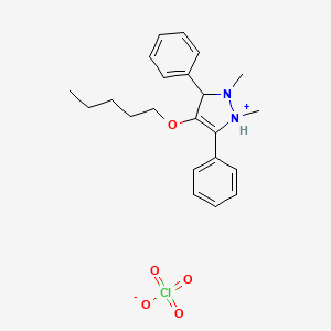 1,2-Dimethyl-4-(pentyloxy)-3,5-diphenyl-2,3-dihydro-1H-pyrazol-1-ium perchlorate