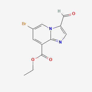molecular formula C11H9BrN2O3 B1459792 Ethyl 6-bromo-3-formylimidazo[1,2-a]pyridine-8-carboxylate CAS No. 1678537-73-9