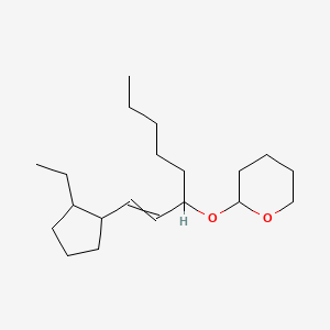 molecular formula C20H36O2 B14597930 2-{[1-(2-Ethylcyclopentyl)oct-1-EN-3-YL]oxy}oxane CAS No. 60134-90-9