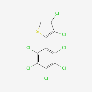 molecular formula C10HCl7S B14597931 Thiophene, 3,4-dichloro-2-(pentachlorophenyl)- CAS No. 61209-01-6