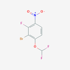 molecular formula C7H3BrF3NO3 B1459794 1-Bromo-6-difluoromethoxy-2-fluoro-3-nitrobenzene CAS No. 1807196-36-6