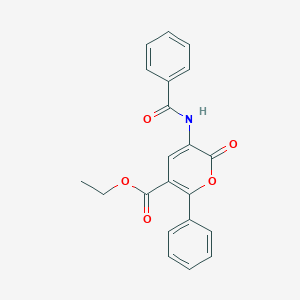 B145980 Ethyl 3-benzamido-2-oxo-6-phenyl-2H-pyran-5-carboxylate CAS No. 127143-18-4