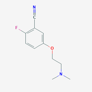 molecular formula C11H13FN2O B1459800 5-[2-(Dimethylamino)ethoxy]-2-fluorobenzonitrile CAS No. 1864062-45-2