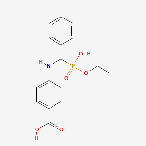 molecular formula C16H18NO5P B14598032 4-({[Ethoxy(hydroxy)phosphoryl](phenyl)methyl}amino)benzoic acid CAS No. 59488-04-9