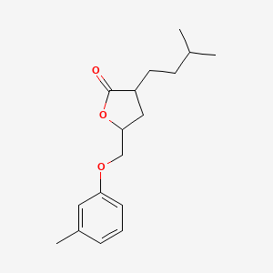 molecular formula C17H24O3 B14598034 3-(3-Methylbutyl)-5-[(3-methylphenoxy)methyl]oxolan-2-one CAS No. 61103-80-8