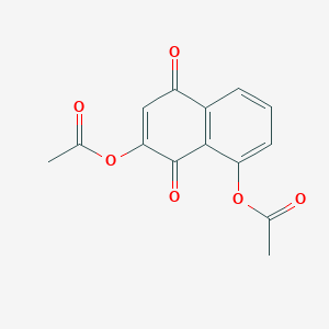 molecular formula C14H10O6 B14598089 1,4-Naphthalenedione, 2,8-bis(acetyloxy)- CAS No. 61276-36-6