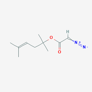 molecular formula C10H16N2O2 B14598126 2-Diazonio-1-[(2,5-dimethylhex-4-en-2-yl)oxy]ethen-1-olate CAS No. 59056-34-7