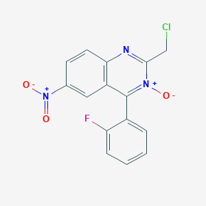 Quinazoline, 2-(chloromethyl)-4-(2-fluorophenyl)-6-nitro-, 3-oxide