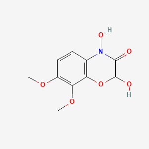 molecular formula C10H11NO6 B14598183 2,4-Dihydroxy-7,8-dimethoxy-2H-1,4-benzoxazin-3(4H)-one CAS No. 60032-92-0