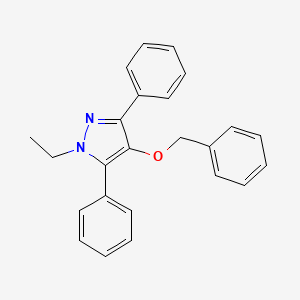 molecular formula C24H22N2O B14598265 4-(Benzyloxy)-1-ethyl-3,5-diphenyl-1H-pyrazole CAS No. 60627-95-4