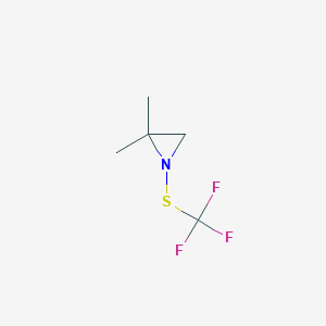 molecular formula C5H8F3NS B14598291 2,2-Dimethyl-1-[(trifluoromethyl)sulfanyl]aziridine CAS No. 61170-54-5