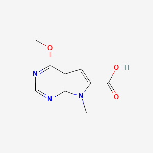 molecular formula C9H9N3O3 B1459835 4-methoxy-7-methyl-7H-pyrrolo[2,3-d]pyrimidine-6-carboxylic acid CAS No. 1523606-42-9