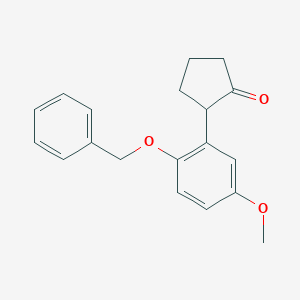 molecular formula C19H20O3 B14598358 2-[2-(Benzyloxy)-5-methoxyphenyl]cyclopentan-1-one CAS No. 61076-53-7