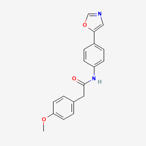 molecular formula C18H16N2O3 B1459838 Benzeneacetamide, 4-methoxy-N-[4-(5-oxazolyl)phenyl]- CAS No. 1625346-18-0