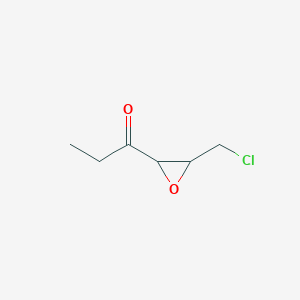 molecular formula C6H9ClO2 B14598384 1-Propanone, 1-[3-(chloromethyl)oxiranyl]- CAS No. 61170-73-8