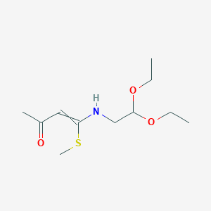 molecular formula C11H21NO3S B14598405 4-[(2,2-Diethoxyethyl)amino]-4-(methylsulfanyl)but-3-en-2-one CAS No. 61201-06-7