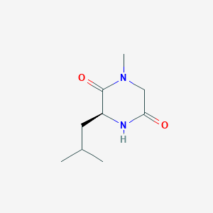 molecular formula C9H16N2O2 B14598444 (3S)-1-Methyl-3-(2-methylpropyl)piperazine-2,5-dione CAS No. 60421-32-1