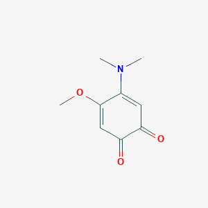 molecular formula C9H11NO3 B14598545 4-(Dimethylamino)-5-methoxycyclohexa-3,5-diene-1,2-dione CAS No. 60565-29-9