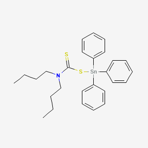 molecular formula C27H33NS2Sn B14598562 Stannane, [[(dibutylamino)thioxomethyl]thio]triphenyl- CAS No. 59086-67-8