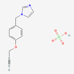 molecular formula C13H13ClN2O5 B14598564 Perchloric acid;1-[(4-prop-2-ynoxyphenyl)methyl]imidazole CAS No. 61292-18-0