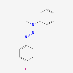 molecular formula C13H12FN3 B14598576 (1E)-1-(4-Fluorophenyl)-3-methyl-3-phenyltriaz-1-ene CAS No. 60252-80-4