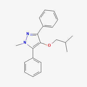 molecular formula C20H22N2O B14598587 1-Methyl-4-(2-methylpropoxy)-3,5-diphenyl-1H-pyrazole CAS No. 60627-51-2