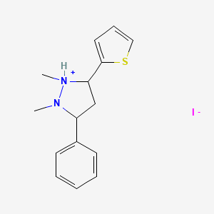 1,2-Dimethyl-3-phenyl-5-(thiophen-2-yl)pyrazolidin-1-ium iodide